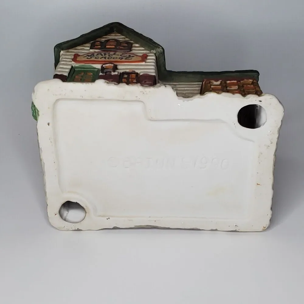 Brinns 1990 Dickens Village Marley & Scrooge Lighted Porcelain House Christmas - Picture 6 of 8